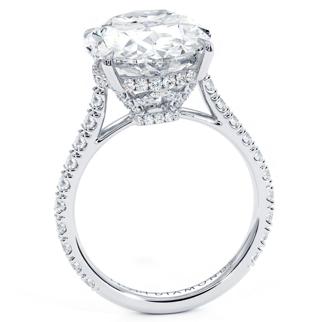 6 Carat Oval Cut Petite Micropavé