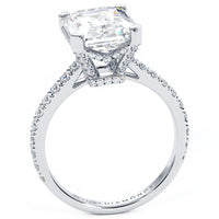 4 Carat Emerald Cut Petite Micro Prong Set