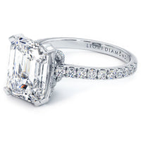 4 Carat Emerald Cut Petite Micro Prong Set