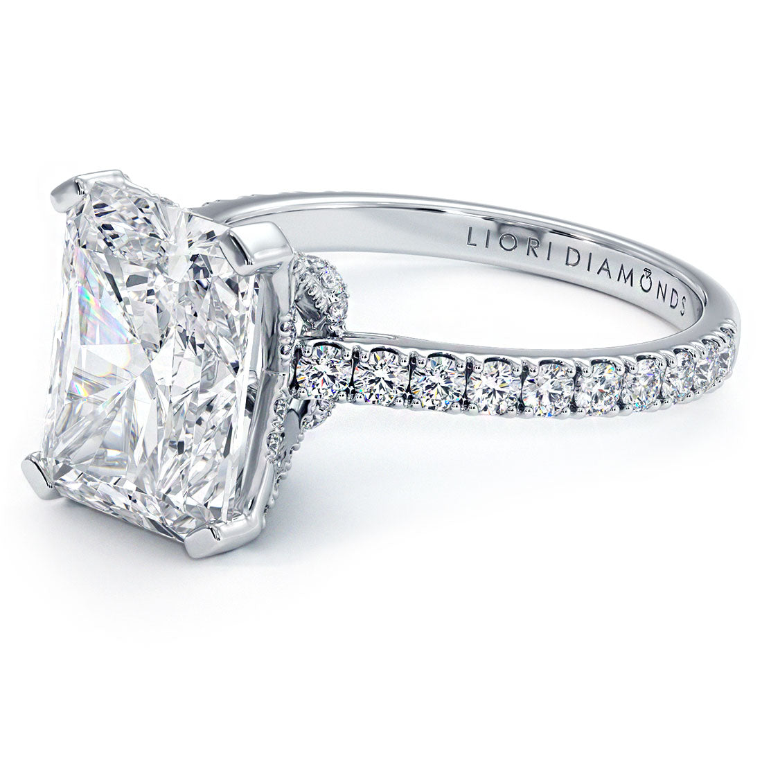 4 Carat Radiant Cut Petite Micro Prong Set