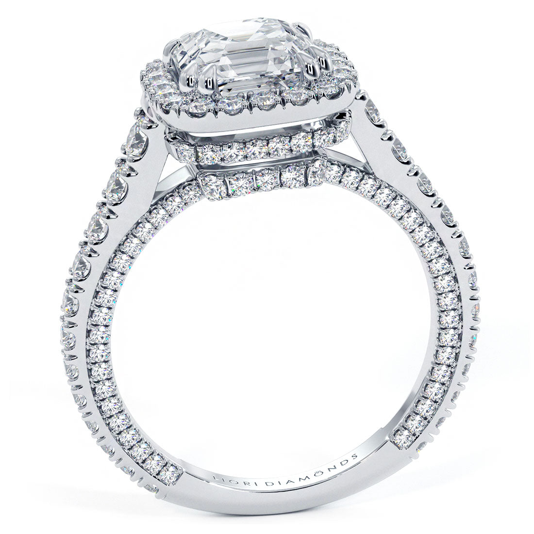 1.5 Carat Asscher Cut Micropavé Halo