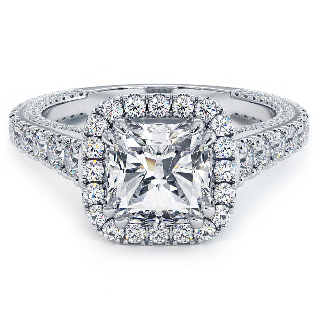 1.5 Carat Princess Cut Micropavé Halo