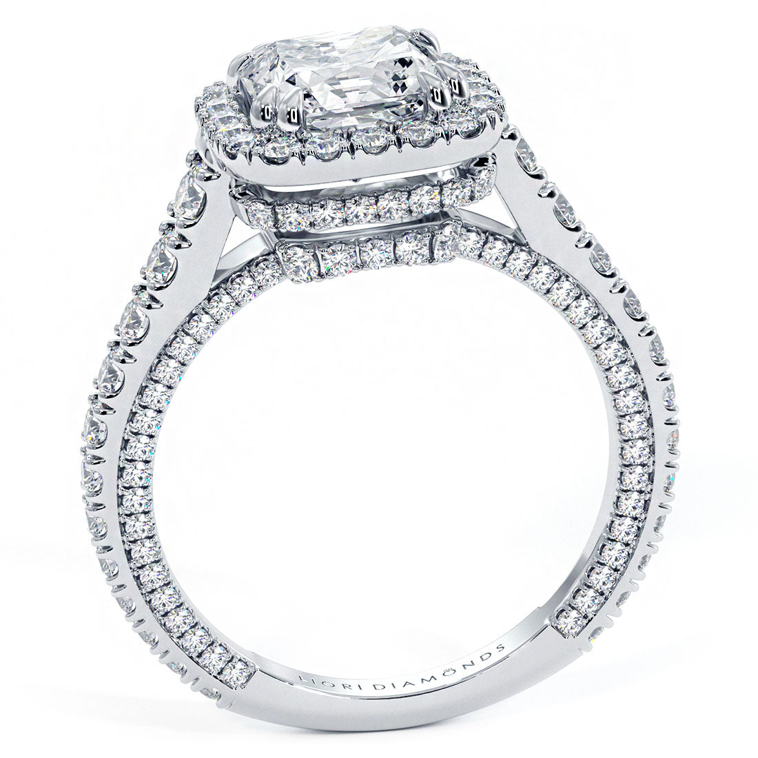 1.5 Carat Princess Cut Micropavé Halo