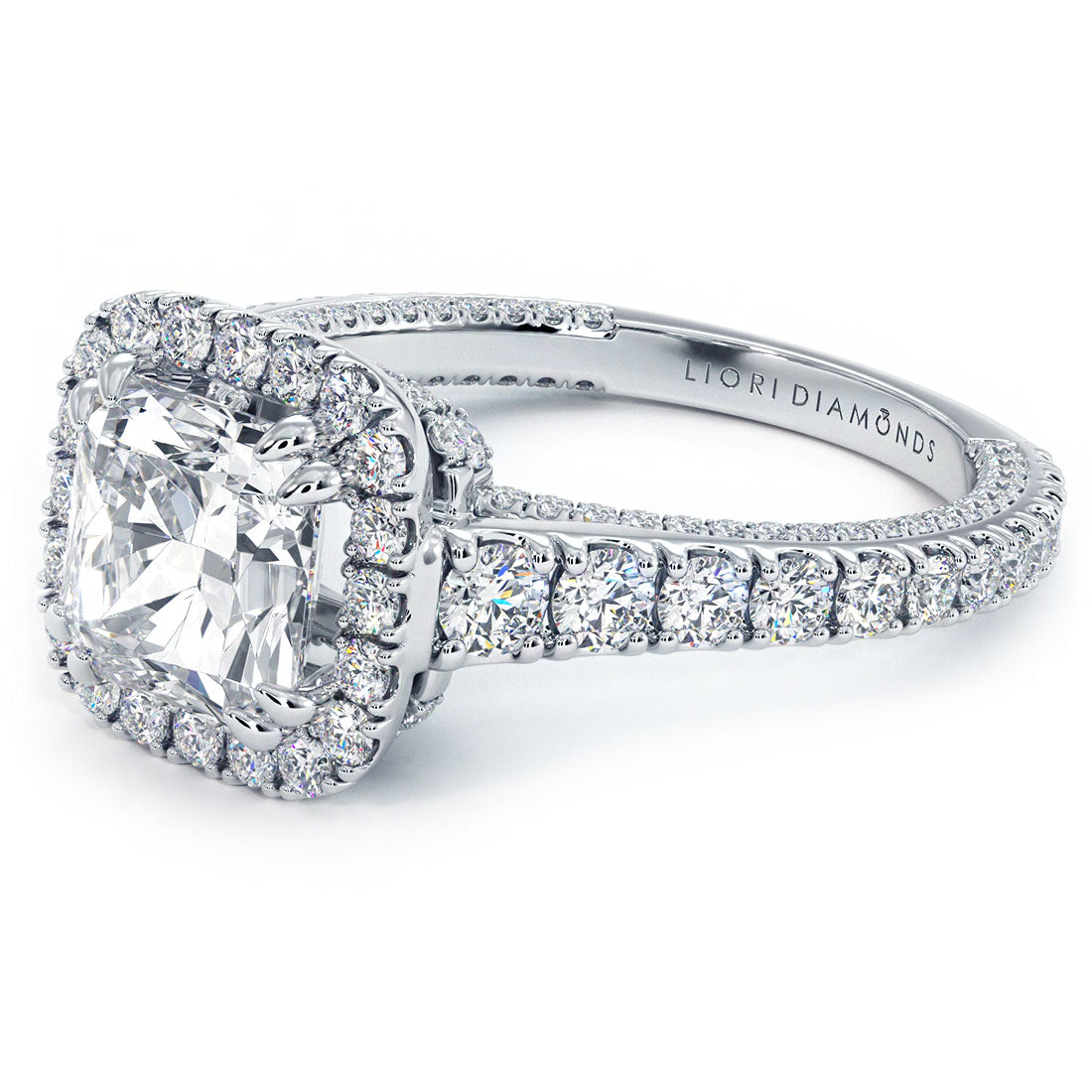 1.5 Carat Princess Cut Micropavé Halo