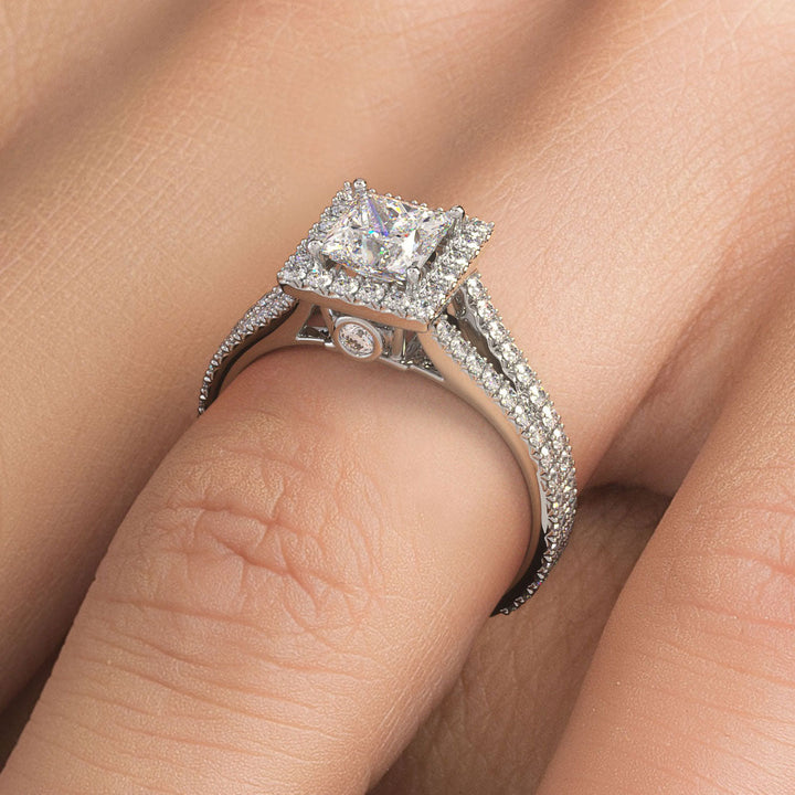 Carat Princess Cut Micropavé Split Shank Halo – Liori Diamonds