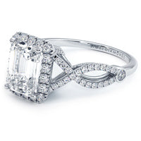 1.5 Carat Emerald Cut Micropavé Infinity Twist Halo