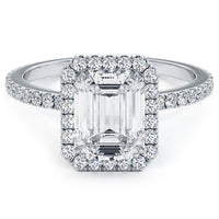 1.5 Carat Emerald Cut Halo Micropavé