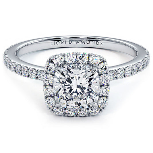 1 Carat Cushion Cut High Set Halo