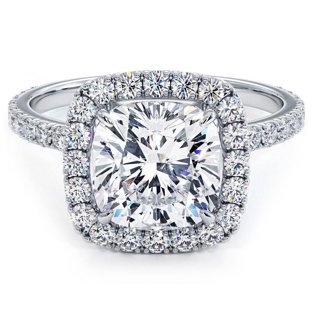 3 Carat Cushion Cut High Set Halo