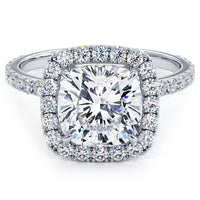 3 Carat Cushion Cut High Set Halo