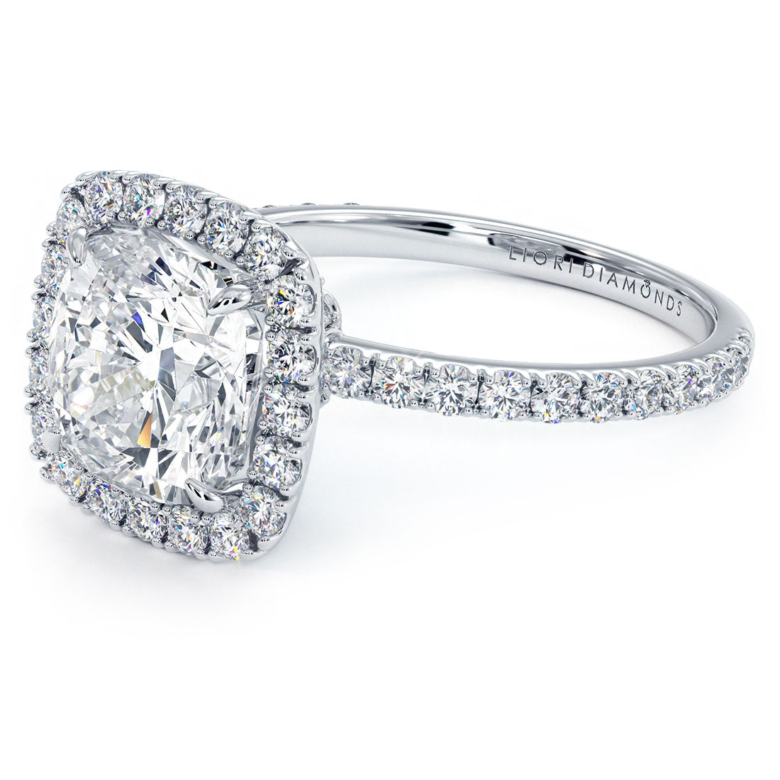 3 Carat Cushion Cut High Set Halo