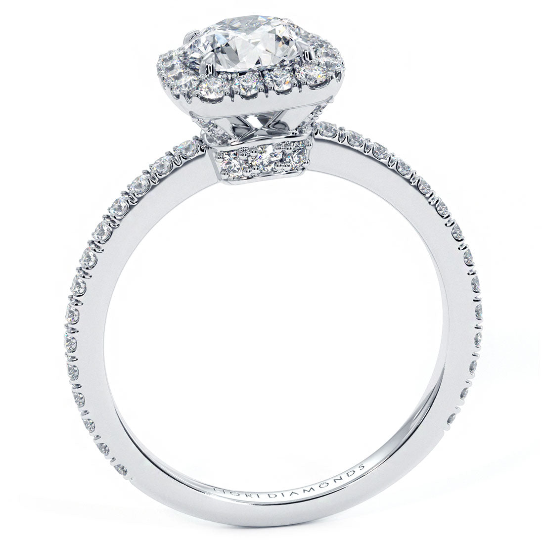 1 Carat Round Brilliant High Set Halo