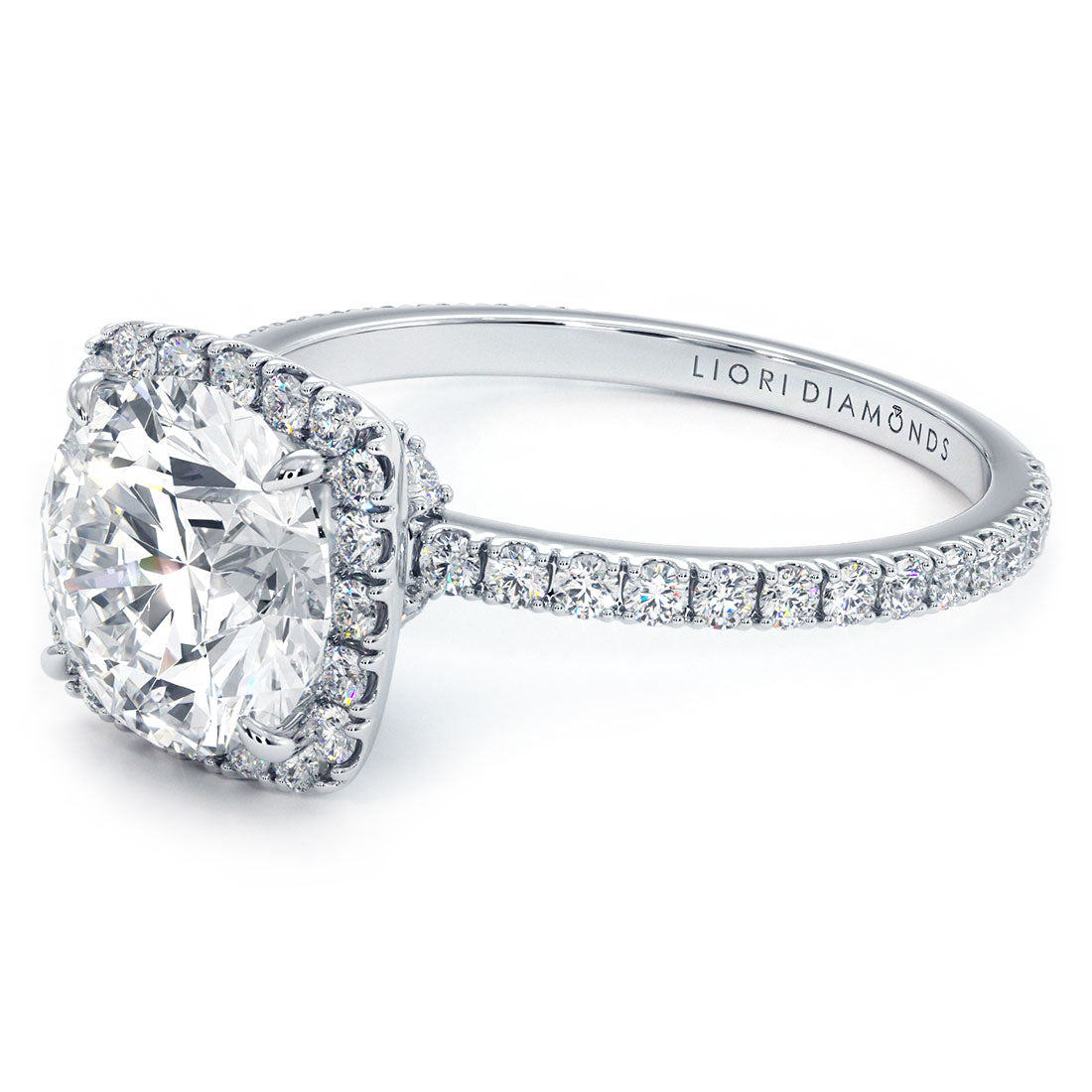 1.5 Carat Round Brilliant High Set Halo