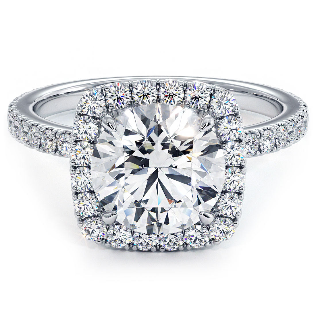 2 Carat Round Brilliant High Set Halo