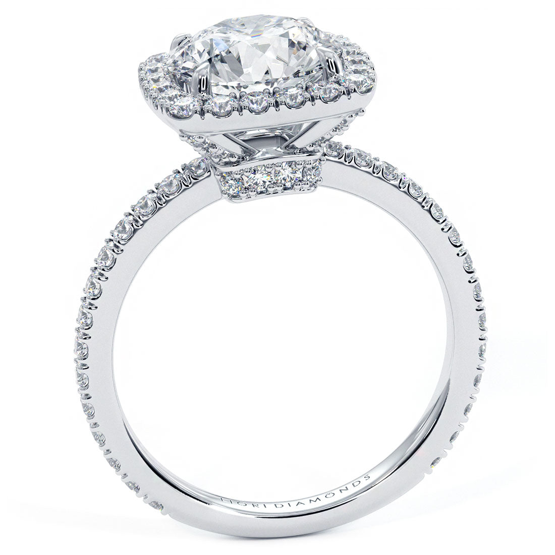 2 Carat Round Brilliant High Set Halo