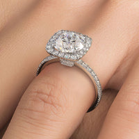 3 Carat Round Brilliant High Set Halo