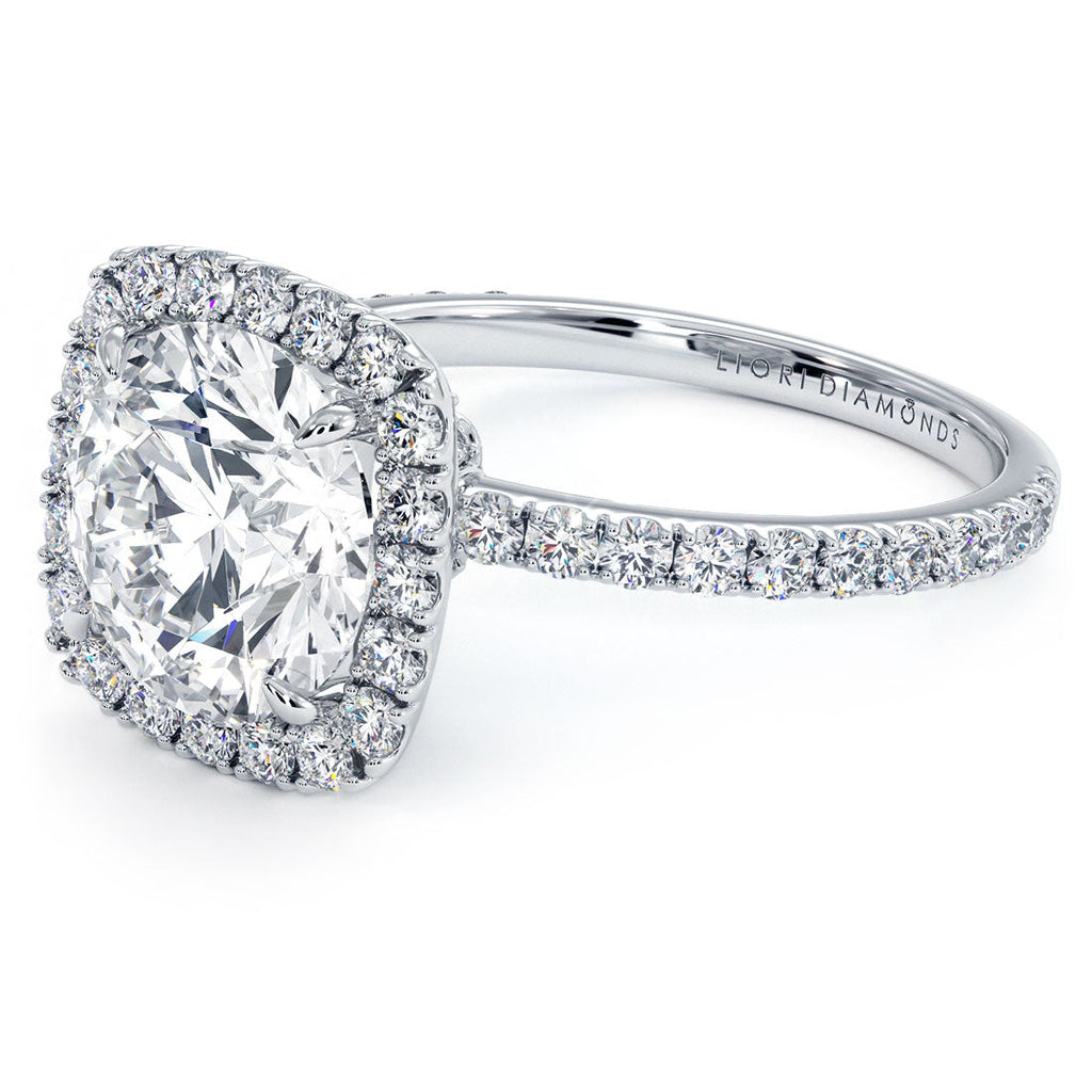 3 Carat Round Brilliant High Set Halo