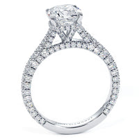 1.5 Carat Cushion Cut Trio Micropavé Under Halo