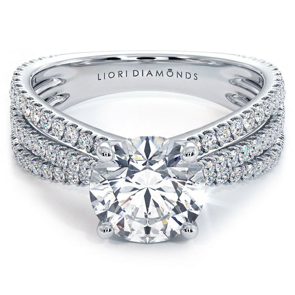 1.5 Carat Round Brilliant Micropavé Three Row
