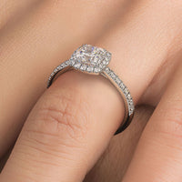 1 Carat Cushion Cut Micropavé Halo