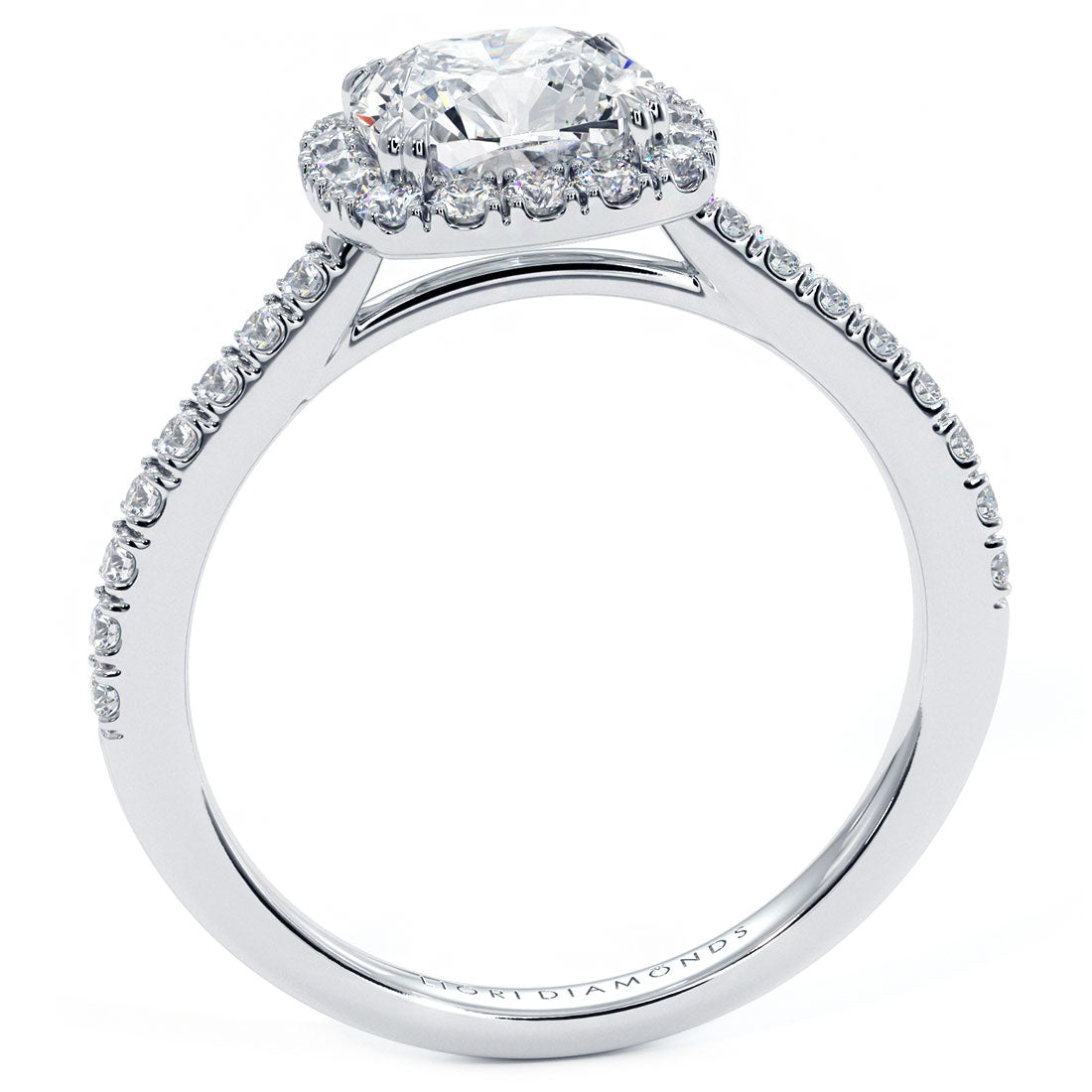 1.5 Carat Cushion Cut Micropavé Halo