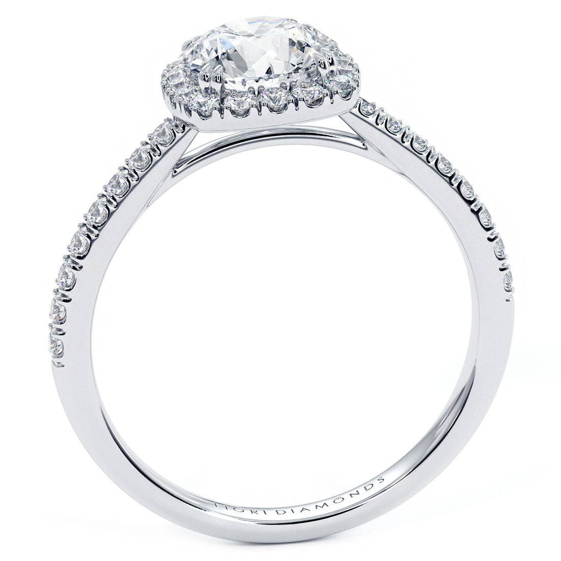 1 Carat Round Brilliant Micropavé Halo