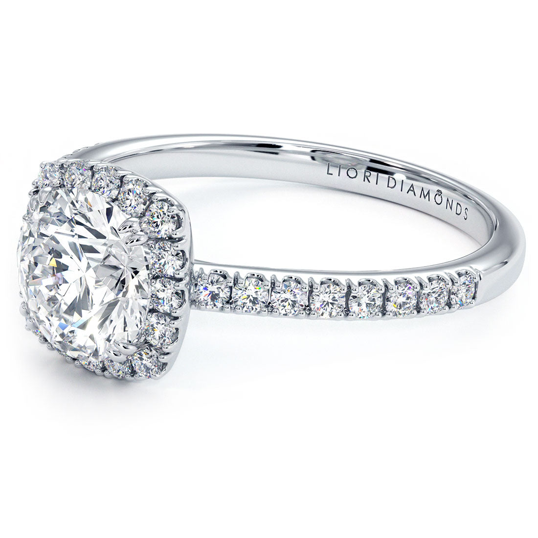 1 Carat Round Brilliant Micropavé Halo