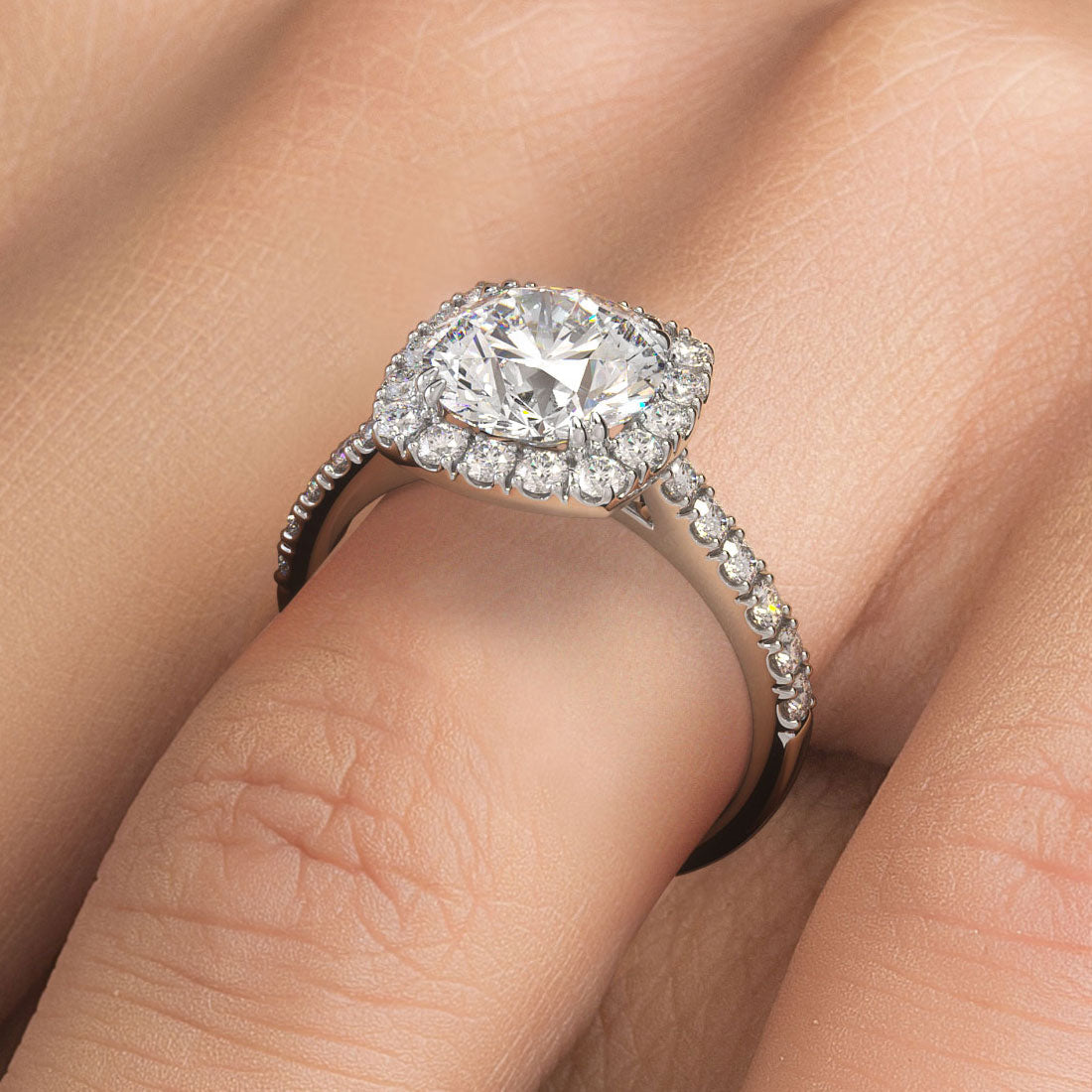 2.5 Carat Round Brilliant Micropavé Halo