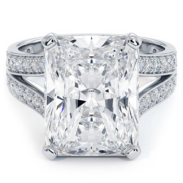 7 Carat Radiant Cut Micropavé Split Shank