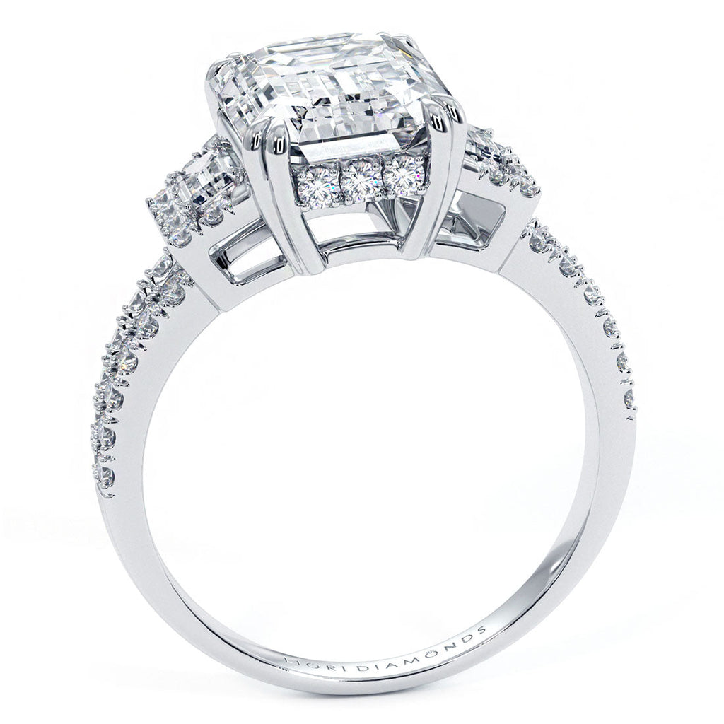 0.36 CT. T.W. Diamond Three Stone Split Shank Engagement Ring in 10K White  Gold | Peoples Jewellers