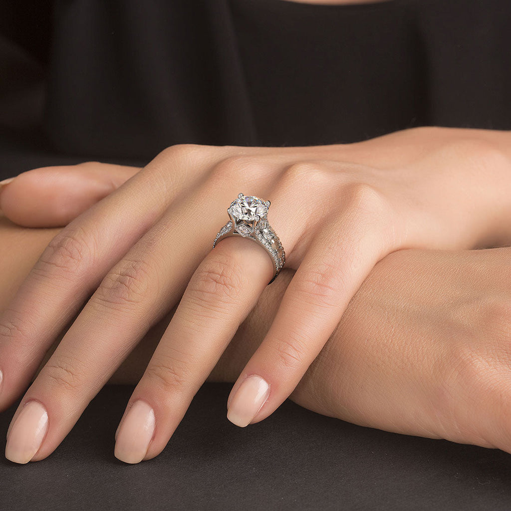 Marley Diamond Engagement Ring - 14K White Gold, Double Halo, 4 Carat, –  Best Brilliance