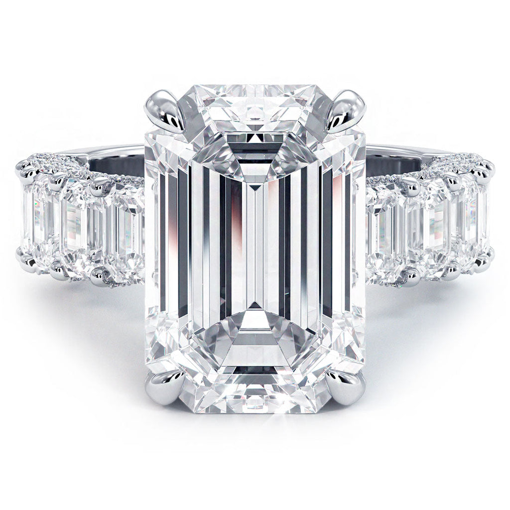 7 Carat Emerald Cut Micropavé Lucida Set Masterpiece