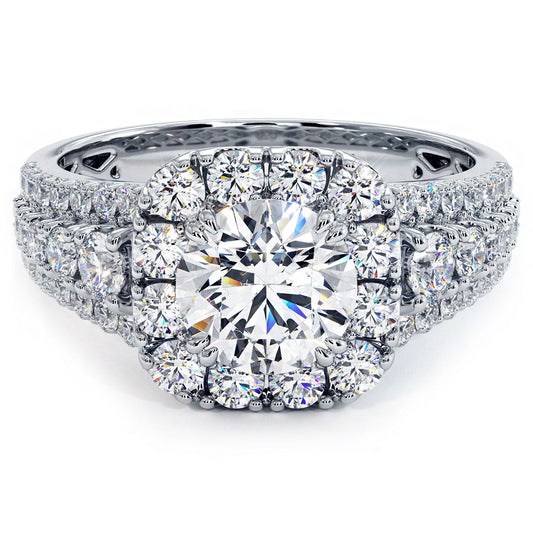 1 Carat Round Brilliant Vintage Style Large Halo