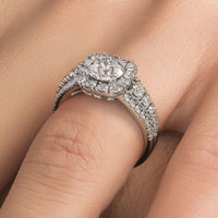 1 Carat Round Brilliant Vintage Style Large Halo