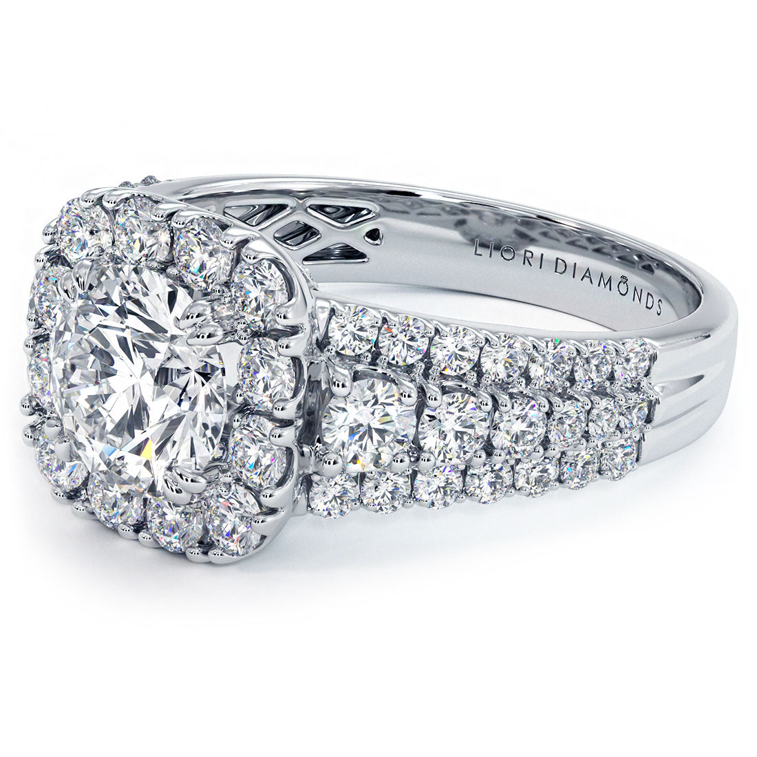 1 Carat Round Brilliant Vintage Style Large Halo