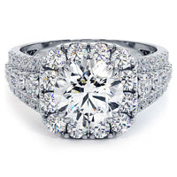 1.5 Carat Round Brilliant Vintage Style Large Halo