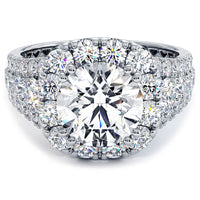 2 Carat Round Brilliant Vintage Style Large Halo