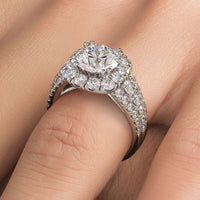 2 Carat Round Brilliant Vintage Style Large Halo