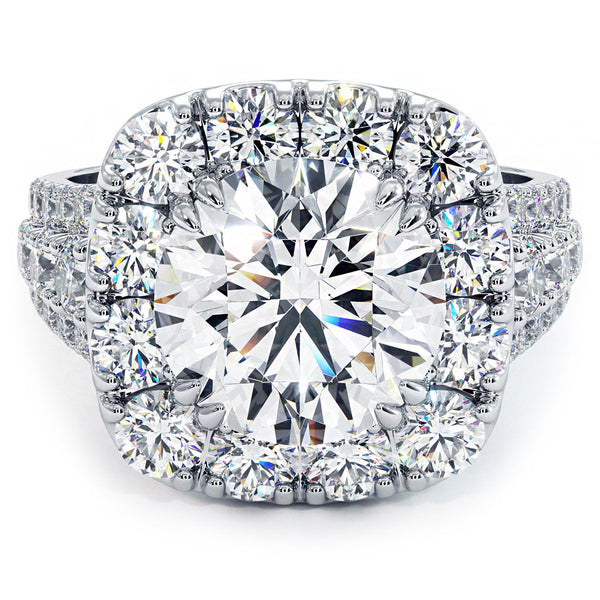 3 Carat Round Brilliant Vintage Style Large Halo