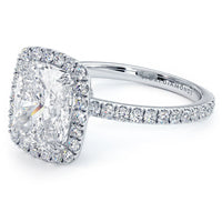 2 Carat Cushion Cut (Long) Micropavé High Set Halo