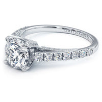 1 Carat Round Brilliant Micropavé Milgrain Prongs