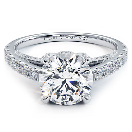 1.5 Carat Round Brilliant Micropavé Milgrain Prongs