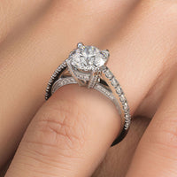 1.5 Carat Round Brilliant Micropavé Milgrain Prongs