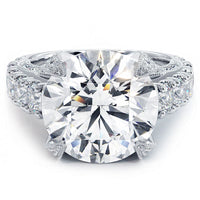 7 Carat Round Brilliant Micropavé Milgrain Prongs