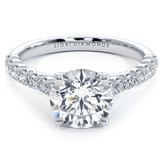 1.5 Carat Round Brilliant Beaded Prong Band