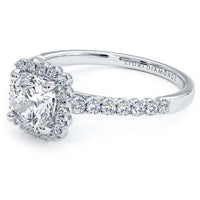 1 Carat Cushion Cut Beaded Prong Halo