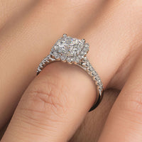 1.5 Carat Cushion Cut Beaded Prong Halo