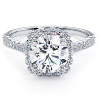 1.5 Carat Round Brilliant Beaded Prong Halo