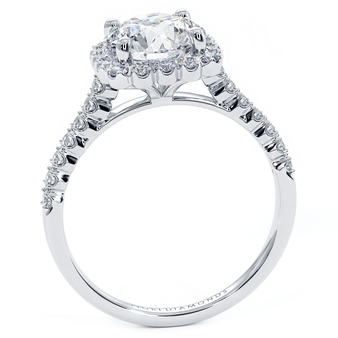 1.5 Carat Round Brilliant Beaded Prong Halo