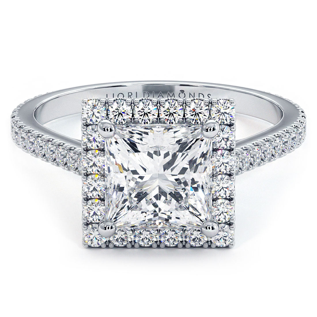 1.5 Carat Princess Cut Micropavé Halo